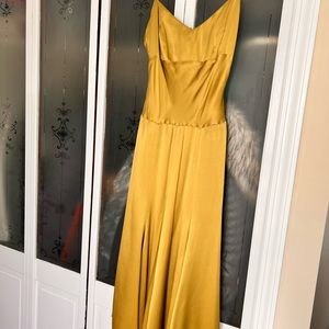 100% Silk chartreuse dress